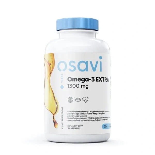 OSAVI Omega-3 Extra 1300mg (Pelagic fish oil) 180 Softgels Lemon