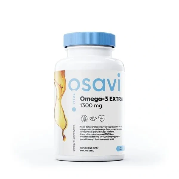OSAVI Omega-3 Extra 1300mg (Pelagic fish oil) 60 Softgels Lemon