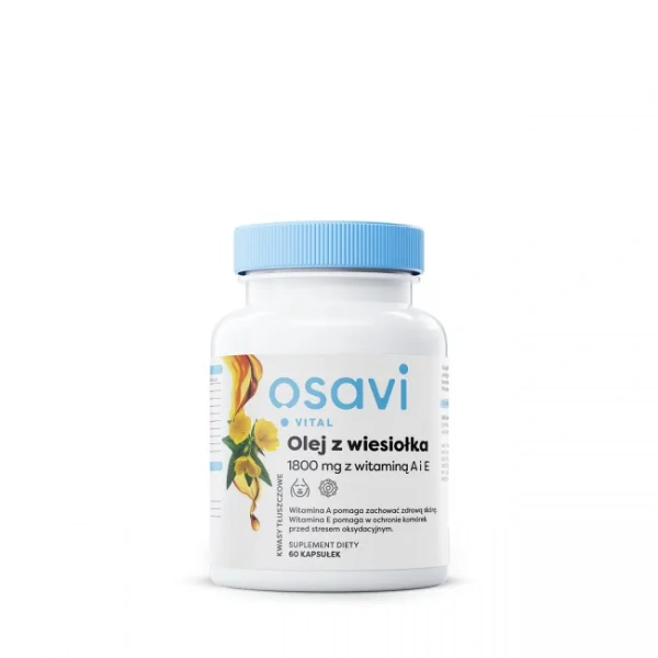 OSAVI Evening Primrose Oil 1800mg (With Vitamins A & E, Healthy Skin) 60 Soft Capsules