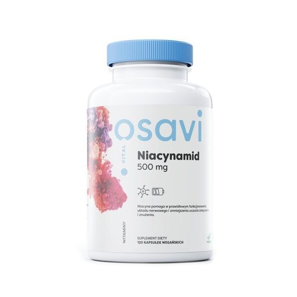OSAVI Niacynamid 500mg 120 Kapsułek wegańskich