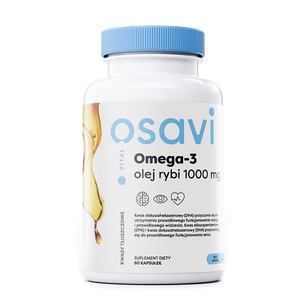 OSAVI Omega-3 Olej Rybi 1000mg 60 Kapsułek żelowych Cytryna