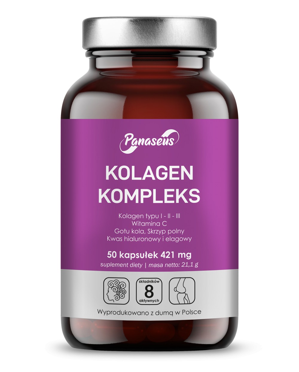 PANASEUS Kolagen Kompleks (Kolagenu typu I, II i III) 50 Kapsułek