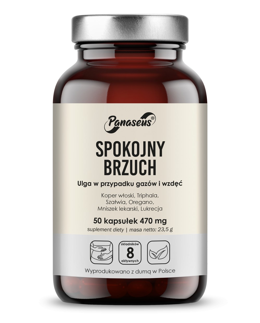 PANASEUS Spokojny brzuch (Wsparcie trawienia) 50 Kapsułek