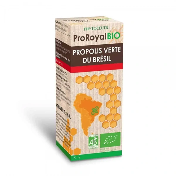 Pro Royal BIO Propolis Verte Du Bresil (Organiczny zielony propolis na gardło) 15ml