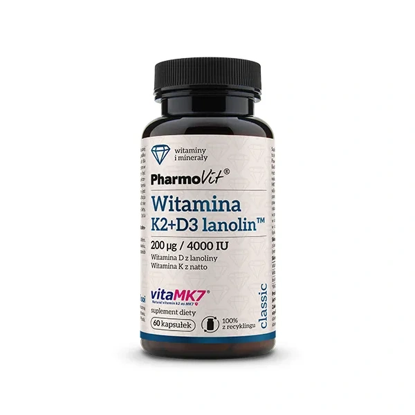 PHARMOVIT Vitamin K2 + D3 Lanolin 60 Capsules