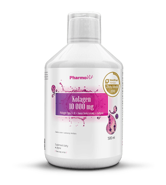 PHARMOVIT Kolagen 10 000 mg (Kolagen typu I i III + Kwas Hialuronowy + Biotyna) 500ml