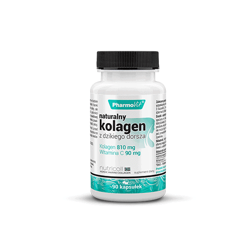 PHARMOVIT Naturalny Kolagen z Dzikiego Dorsza (Kolagen + Witamina C) 90 Kapsułek