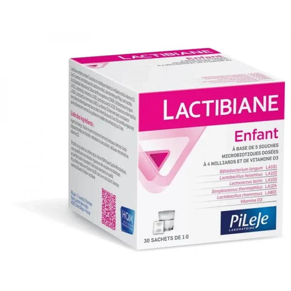PiLeJe LACTIBIANE Enfant (Probiotics for Kids with Vitamin D3) 30 sachets