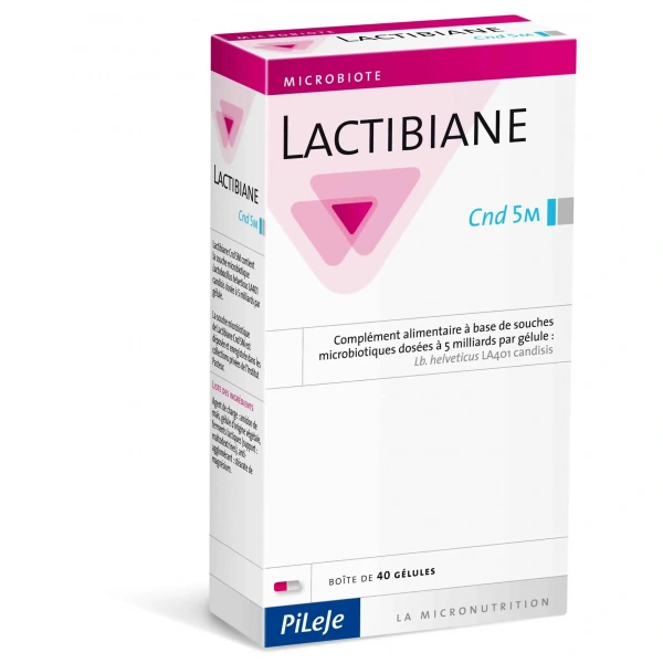 PiLeJe LACTIBIANE Cnd 5 M (Probiotic - Candidiasis Support) - 40 capsules