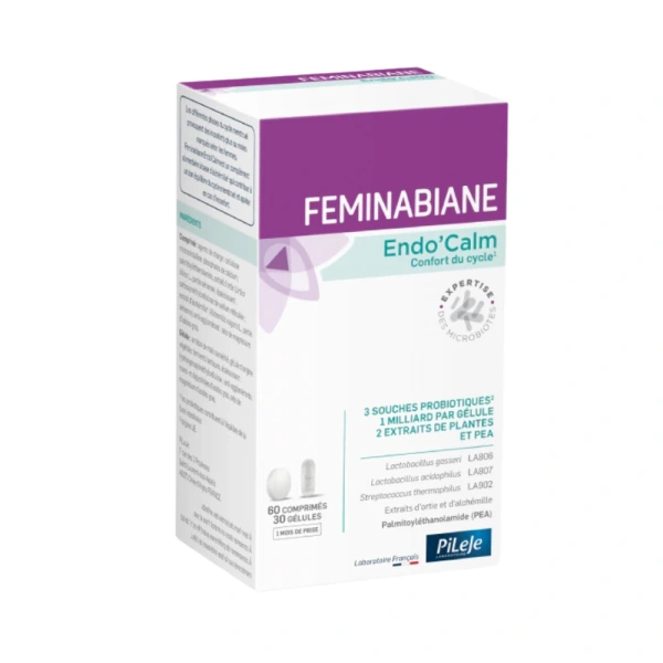 PiLeJe Feminabiane – Endo’Calm (wsparcie przy endometriozie, regulacja cyklu) 30 kapsułek + 60 tabletek