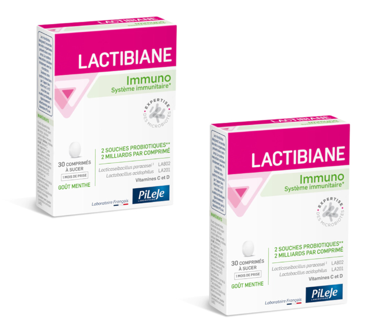 PiLeJe Lactibiane Immuno (Probiotyk, Ochrona odporności i bariery jelitowej) 2 x 30 Tabletek