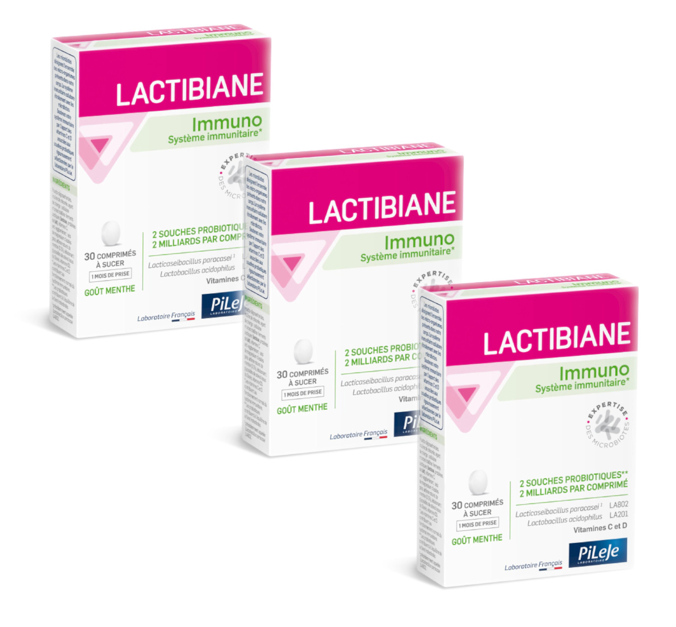 PiLeJe Lactibiane Immuno (Probiotyk, Ochrona odporności i bariery jelitowej) 3 x 30 Tabletek