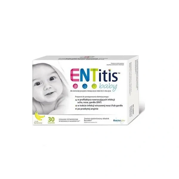ENTITIS Baby smak Bananowy (Wsparcie odporności dzieci i niemowląt) 30 saszetek