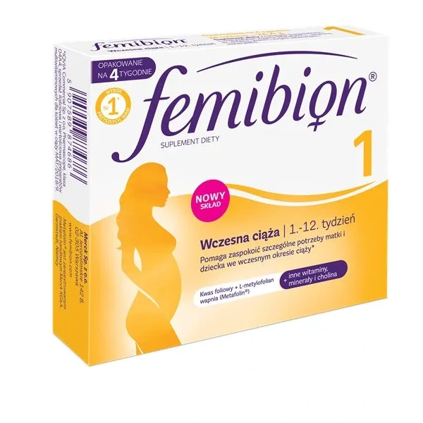 FEMIBION 1 Wczesna ciąża (Dla kobiet w ciąży, 1-12 tydzień ciąży) 28 Tabletek