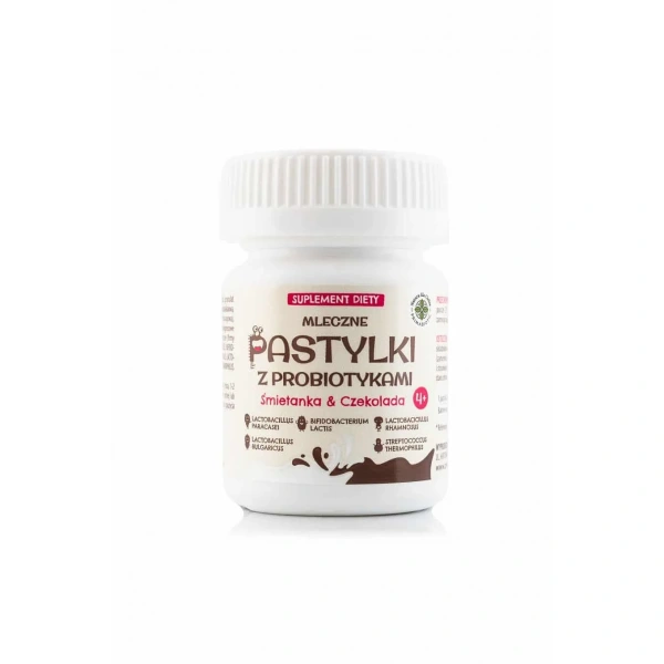 PRIMABIOTIC Mleczne pastylki z probiotykami (Milk lozenges with probiotics) 39 Lozenges Cream and chocolate