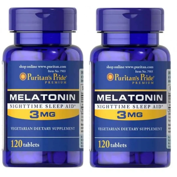 PURITAN'S PRIDE Melatonin 3mg (Melatonina - Pomoc w Zasypianiu) 240 tabletek