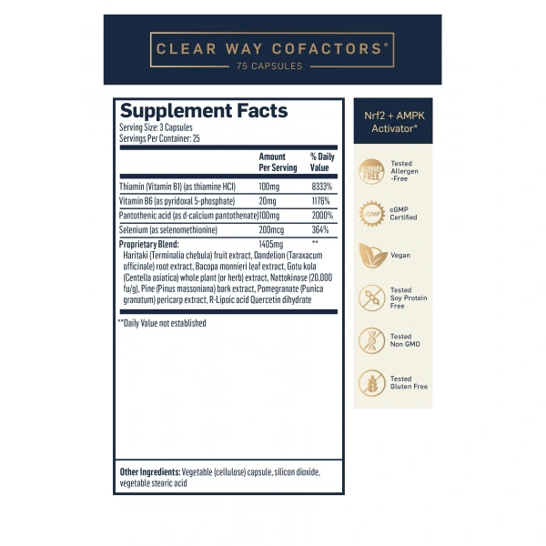 QUICKSILVER SCIENTIFIC Clear Way Cofactors (Detoxification) 75 Capsules
