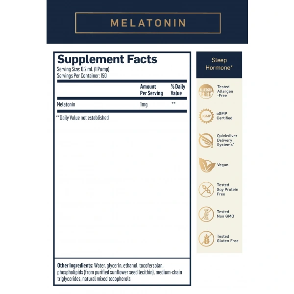 QUICKSILVER SCIENTIFIC Liposomal Melatonin 1mg (Lepszy sen) 30ml