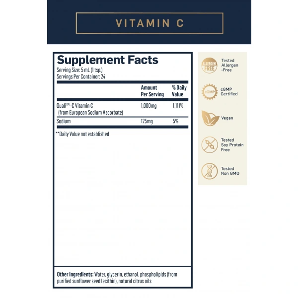 QUICKSILVER SCIENTIFIC Liposomal Vitamin C (Liposomalna Witamina C)  1000mg 120ml