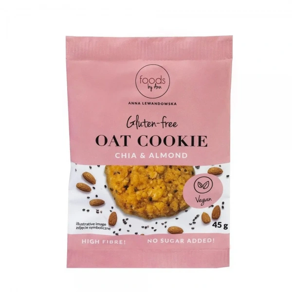 FOODS BY ANN Anna Lewandowska Glues-Free Oat Cookie with Chia Seeds and Almonds 45g