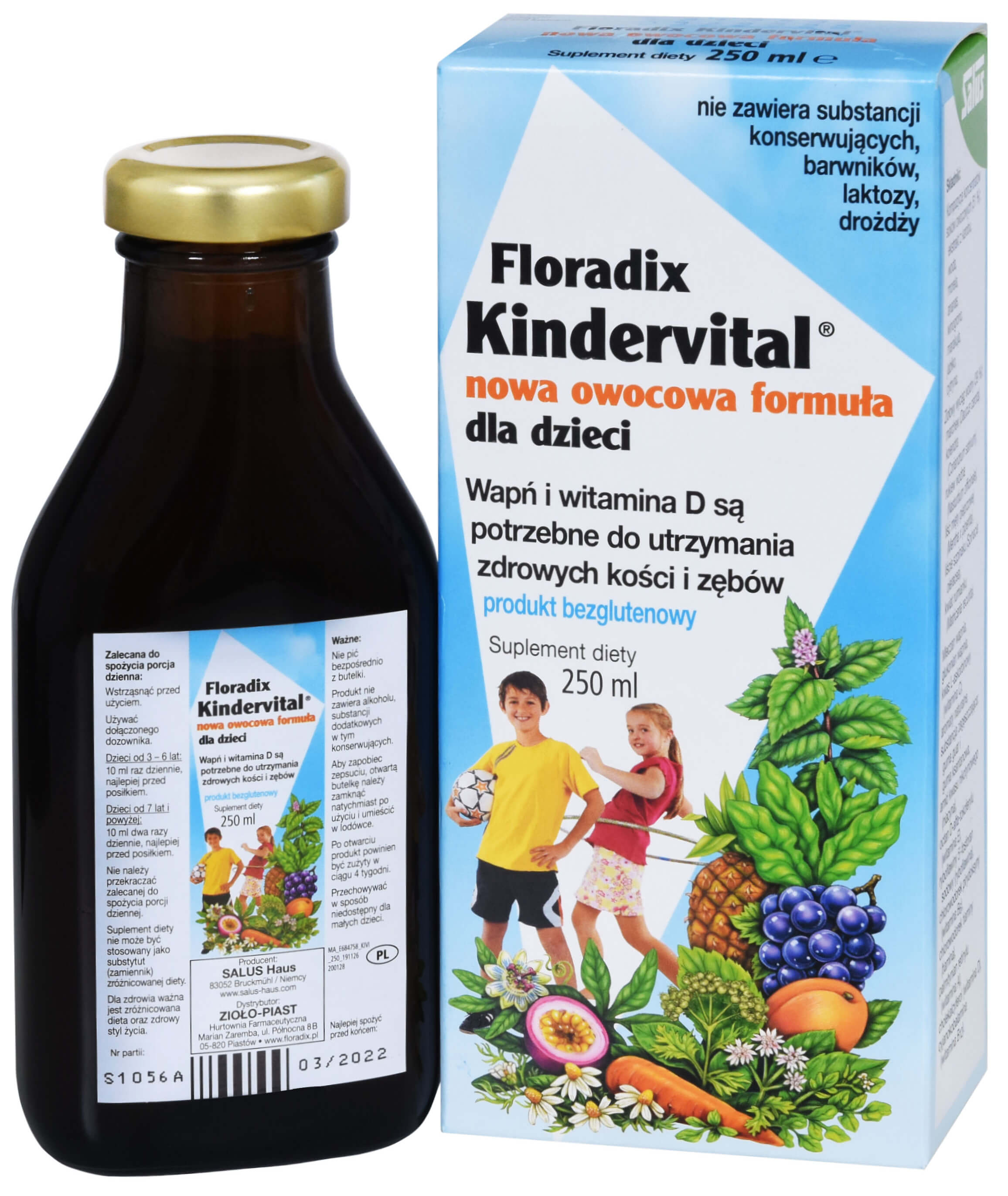 FLORADIX Kindervital (Nowa owocowa formuła dla dzieci) 250ml