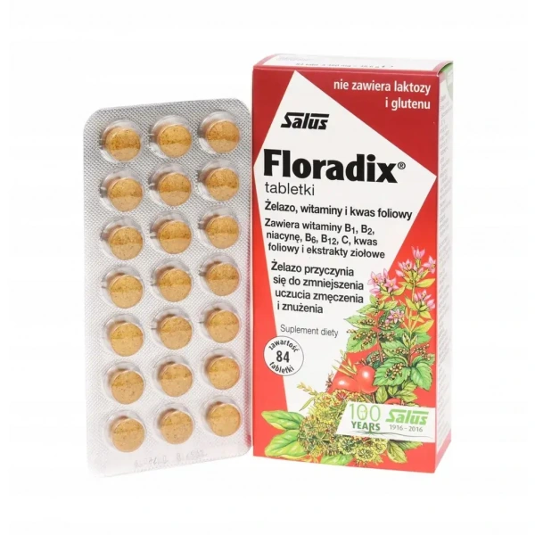 FLORADIX tabletki (Żelazo, witaminy i kwas foliowy) 84 Tabletki