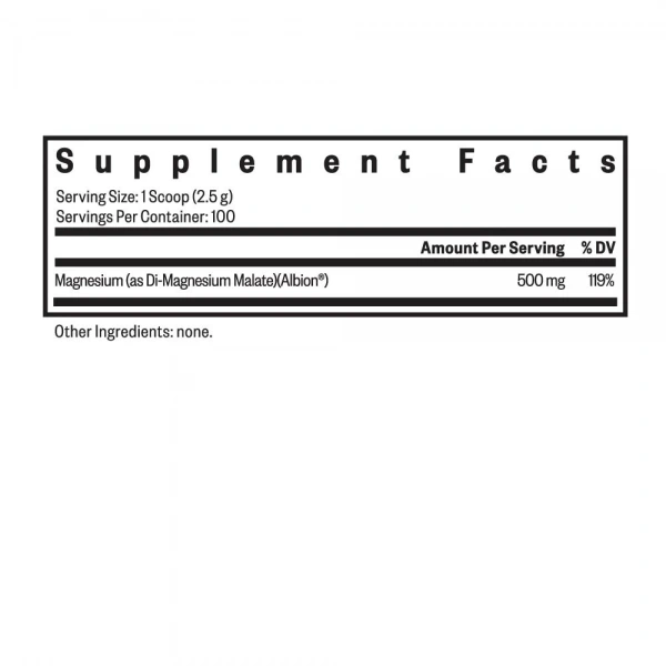 SEEKING HEALTH Magnesium Malate (Jabłczan Magnezu) 500 mg – 250 g Suplement diety
