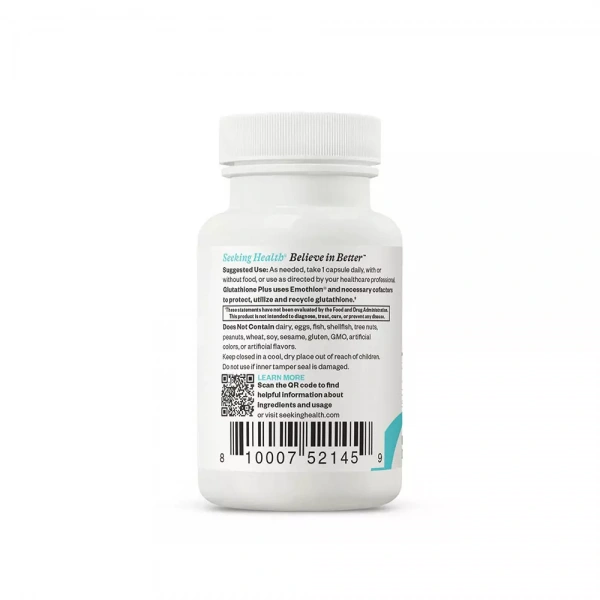 SEEKING HEALTH Optimal Glutathione Plus (Antioxidant) 60 Vegetarian Capsules