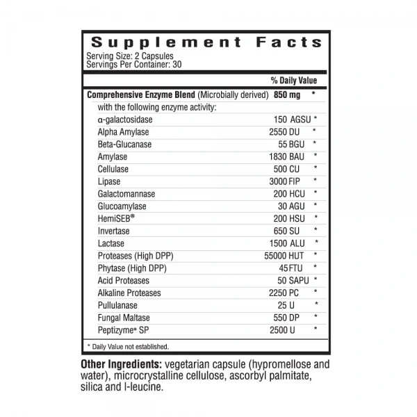 SEEKING HEALTH Digestive Enzymes (formerly: Digestion Intensive Digestion and Liver Support) 120 Vegetarian capsules