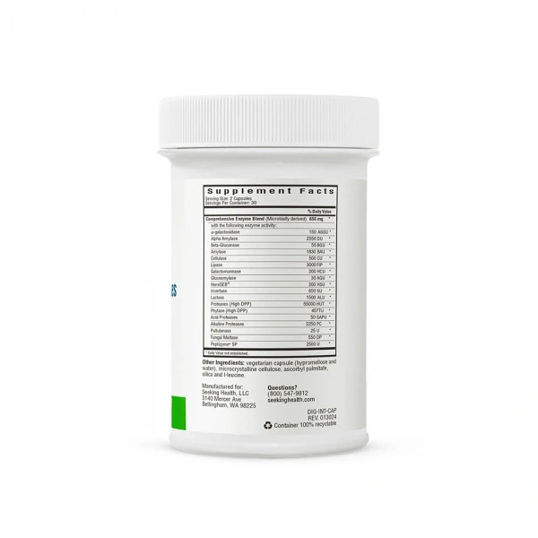 SEEKING HEALTH Digestive Enzymes (formerly: Digestion Intensive Digestion and Liver Support) 120 Vegetarian capsules