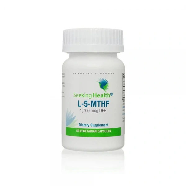 SEEKING HEALTH L-5-MTHF (Wsparcie Wchłaniania i Metabolizmu, Zdrowie Układu Nerwowego) 60 Kapsułek wegetariańskich