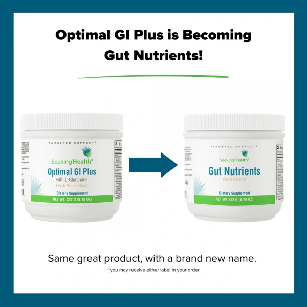 SEEKING HEALTH Gut Nutrients (Formerly Optimal GI Plus - Digestive System Health) 232g Peach