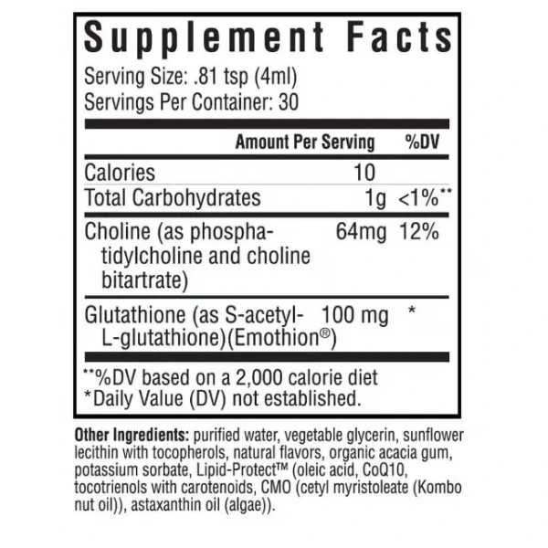SEEKING HEALTH Optimal Liposomal Glutathione Original Mint (Immunity, cellular protection) 120ml