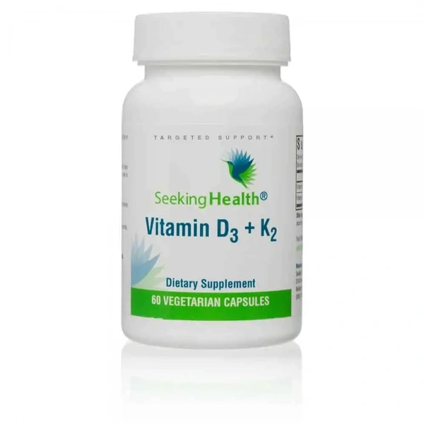 SEEKING HEALTH Optimal Vitamin D3 + K2 (Bone Health, Circulation and Immunity) 60 Vegetarian Capsules