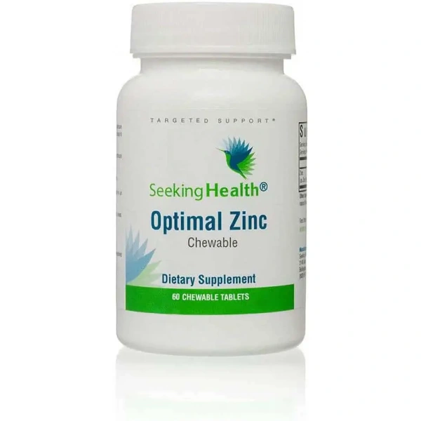 SEEKING HEALTH Optimal Zinc Chewable (Eye health, Skin health, Immunity) 60 Chewable Tablets