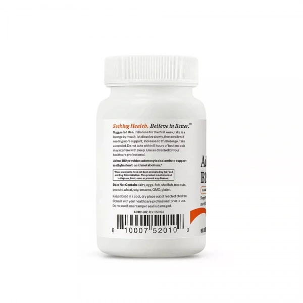 SEEKING HEALTH Adeno B12 (Vitamin B12 Adenosylcobalamin) - 60 lozenges