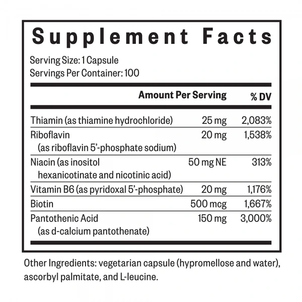 SEEKING HEALTH B-Minus (Vitamin B Complex - B12 and Folate Free) 100 vegetarian capsules