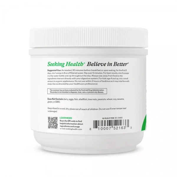 SEEKING HEALTH Gut Nutrients (Formerly Optimal GI Plus - Digestive System Health) 232g Peach