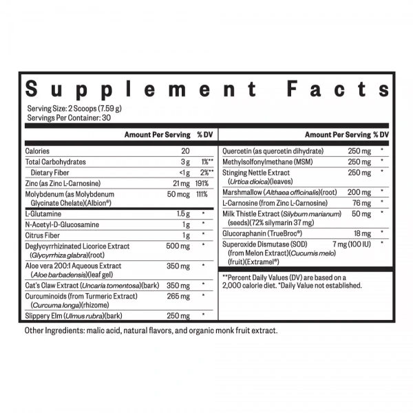 SEEKING HEALTH Gut Nutrients (Formerly Optimal GI Plus - Digestive System Health) 232g Peach