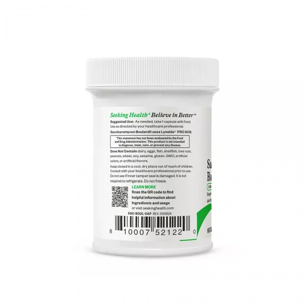 SEEKING HEALTH Saccharomyces Boulardii (Drożdże probiotyczne) 60 Kapsułek wegetariańskich Suplement diety