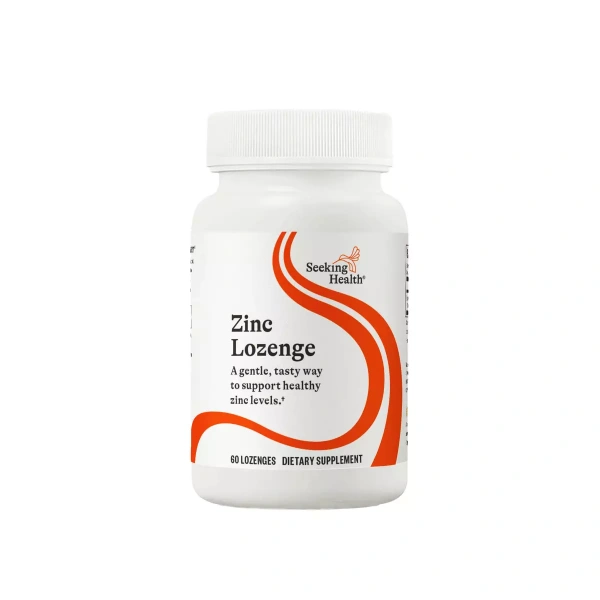 SEEKING HEALTH Zinc Lozenge (Zdrowie Oczu, Skóry, Odporność) - 60 Pastylek wegetariańskich. Suplement diety Masa netto: 68.039g