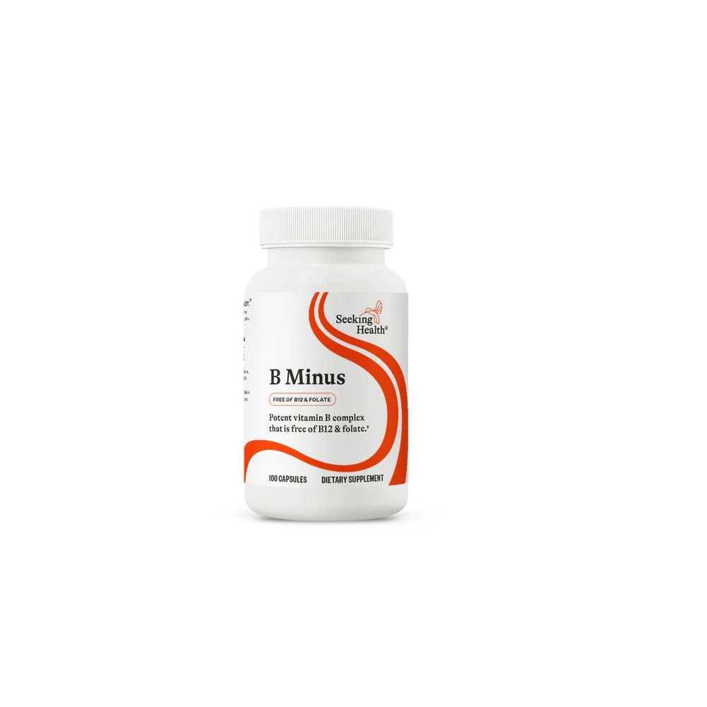 SEEKING HEALTH B-Minus (Kompleks Witamin B bez Kwasu Foliowego i Witaminy B12) 100 kapsułek wegetariańskich. Suplement diety