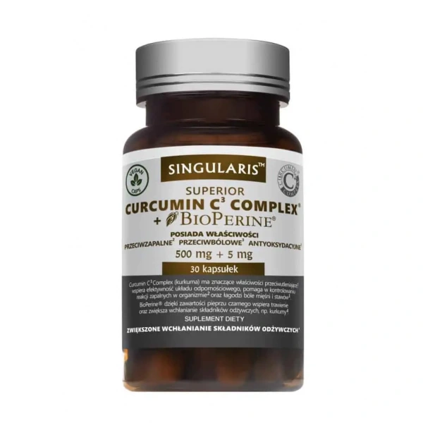 SINGULARIS Curcumin C3 Complex + Bioperine (Turmeric) 30 Capsules