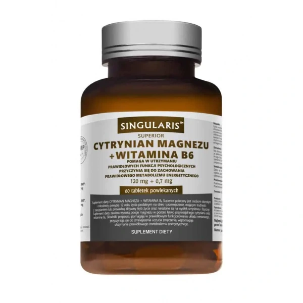 SINGULARIS Cytrynian Magnezu + Witamina B6 Superior 120 Tabletek powlekanych
