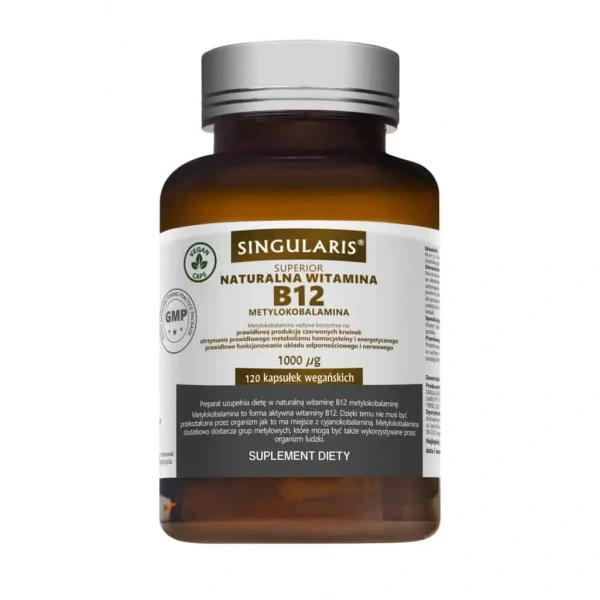 SINGULARIS Naturalna Witamina B12 1000mcg (Metylokobalamina) 120 Kapsułek wegańskich