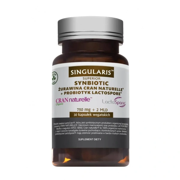 SINGULARIS Synbiotic Cranberry Cran Naturelle + Probiotic Lactospore Superior 30 Vegan Capsules