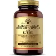 SOLGAR Bilberry Ginkgo Eyebright Complex plus Lutein (Borówka, Miłorząb, Luteina) 60 Kapsułek wegetariańskich