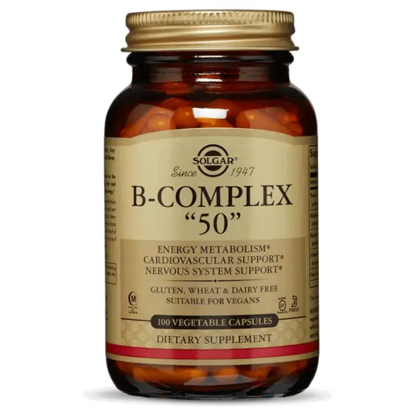 SOLGAR B-Complex 50 (Vitamin Complex) 100 Vegetarian Capsules