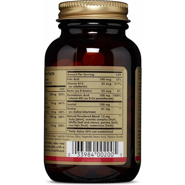 SOLGAR B-COMPLEX with Vitamin C Stress Formula, 100 Tabletek