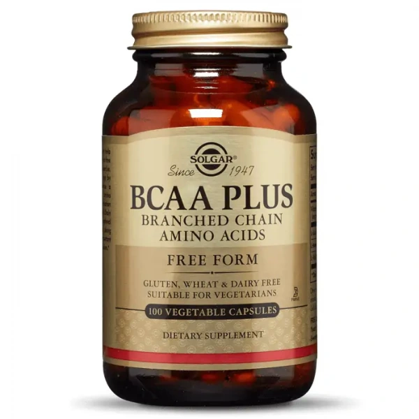 SOLGAR BCAA Plus (Branched Chain Amino Acids) 100 Vegetarian Capsules